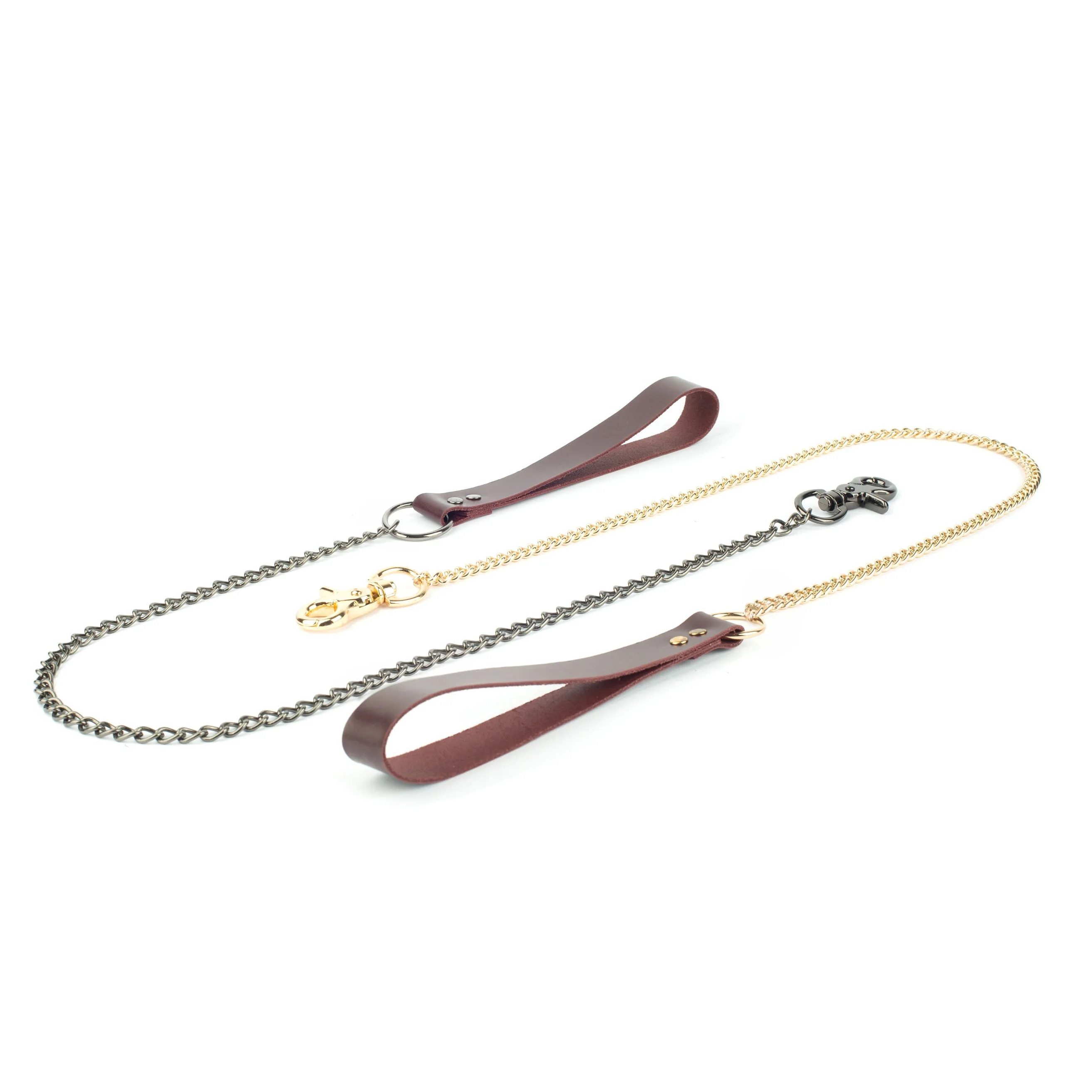 Leather Chain Leash with Direct Clasp - Image 3