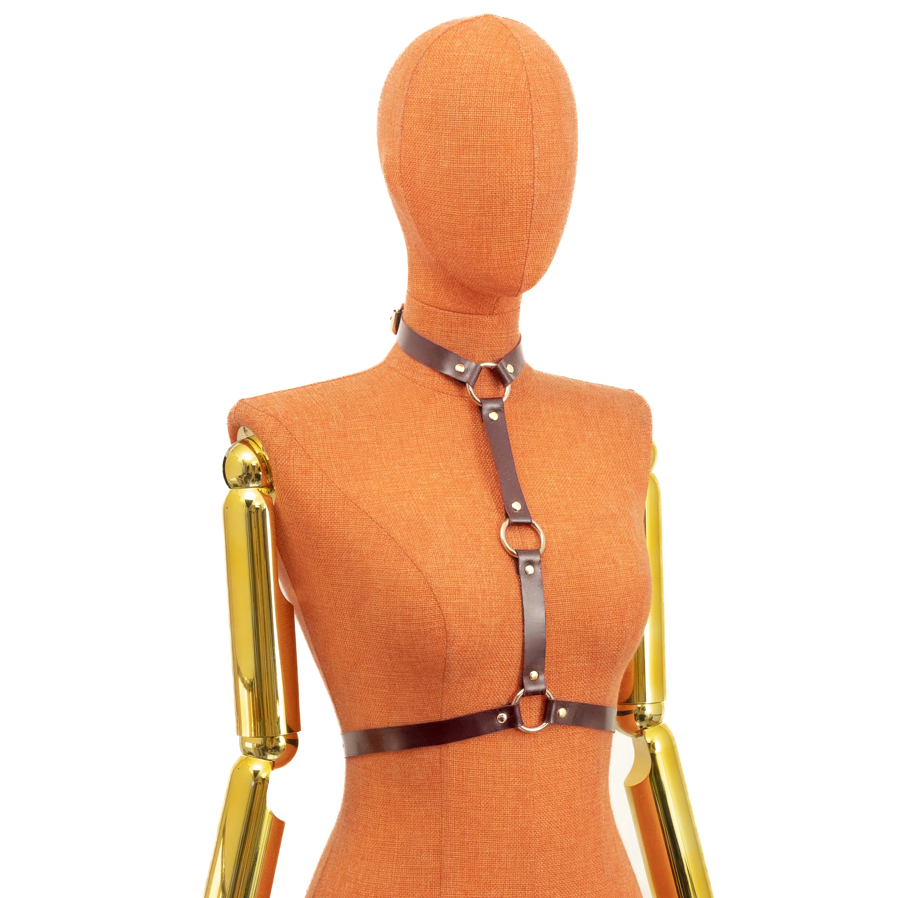 Bondage Harness Choker with Three O-Rings - Image 5