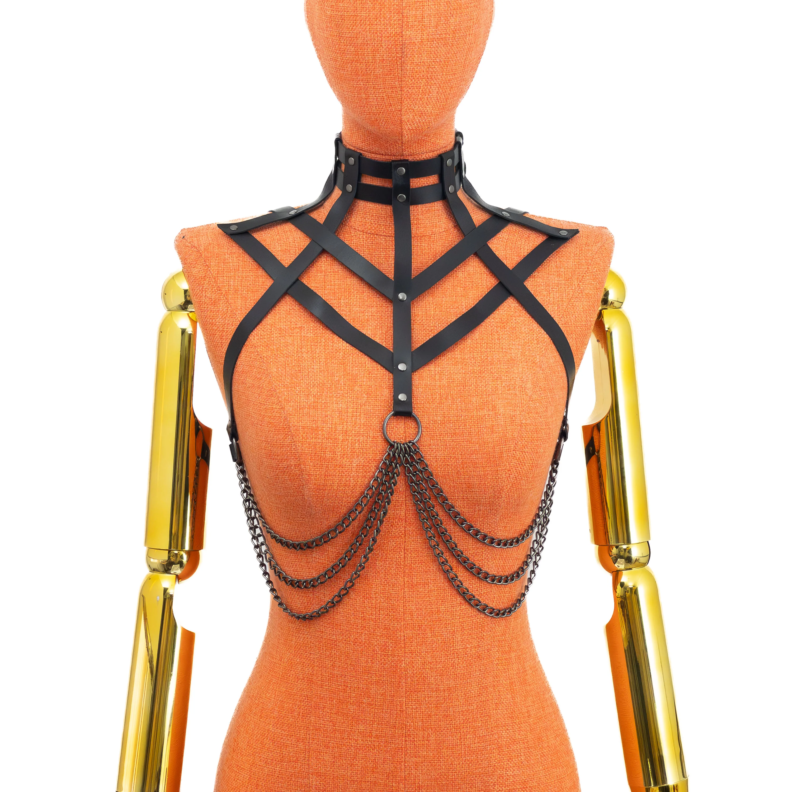 Diamond Pattern Harness with Under Chains - Image 6