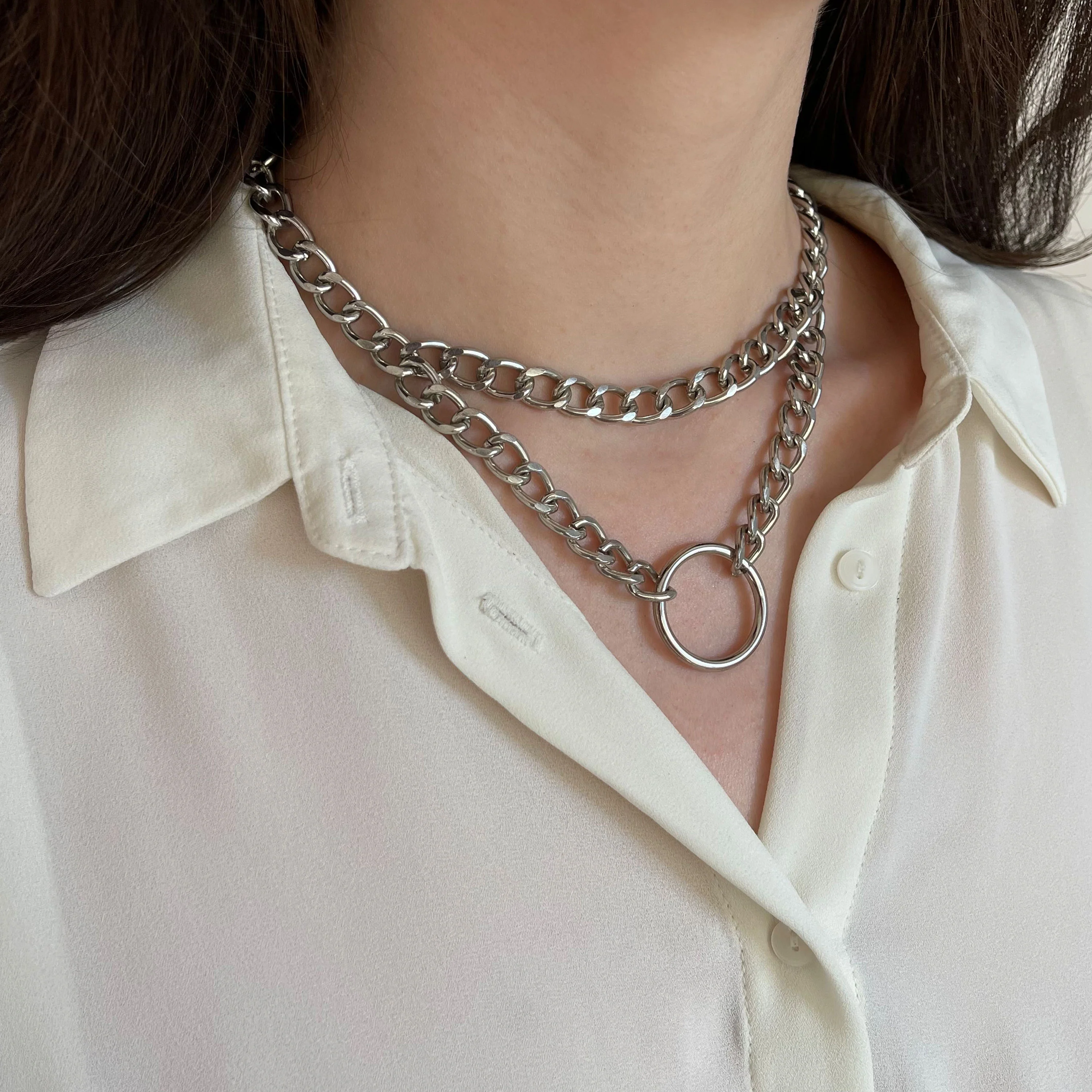 Double Chain Choker with Front Ring - Image 3