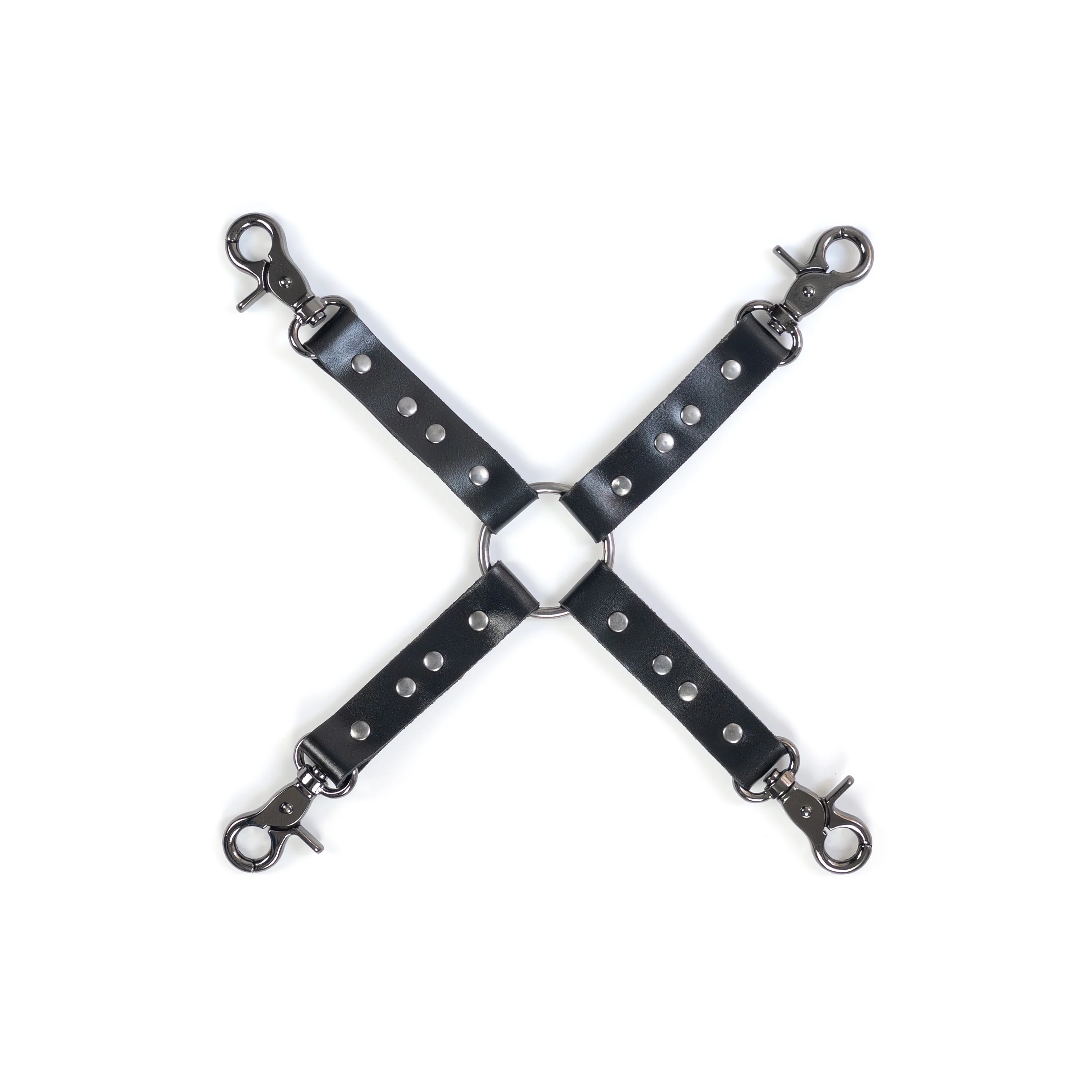 Leather Bondage Cuffs Set with Multiple Connectors - Image 5