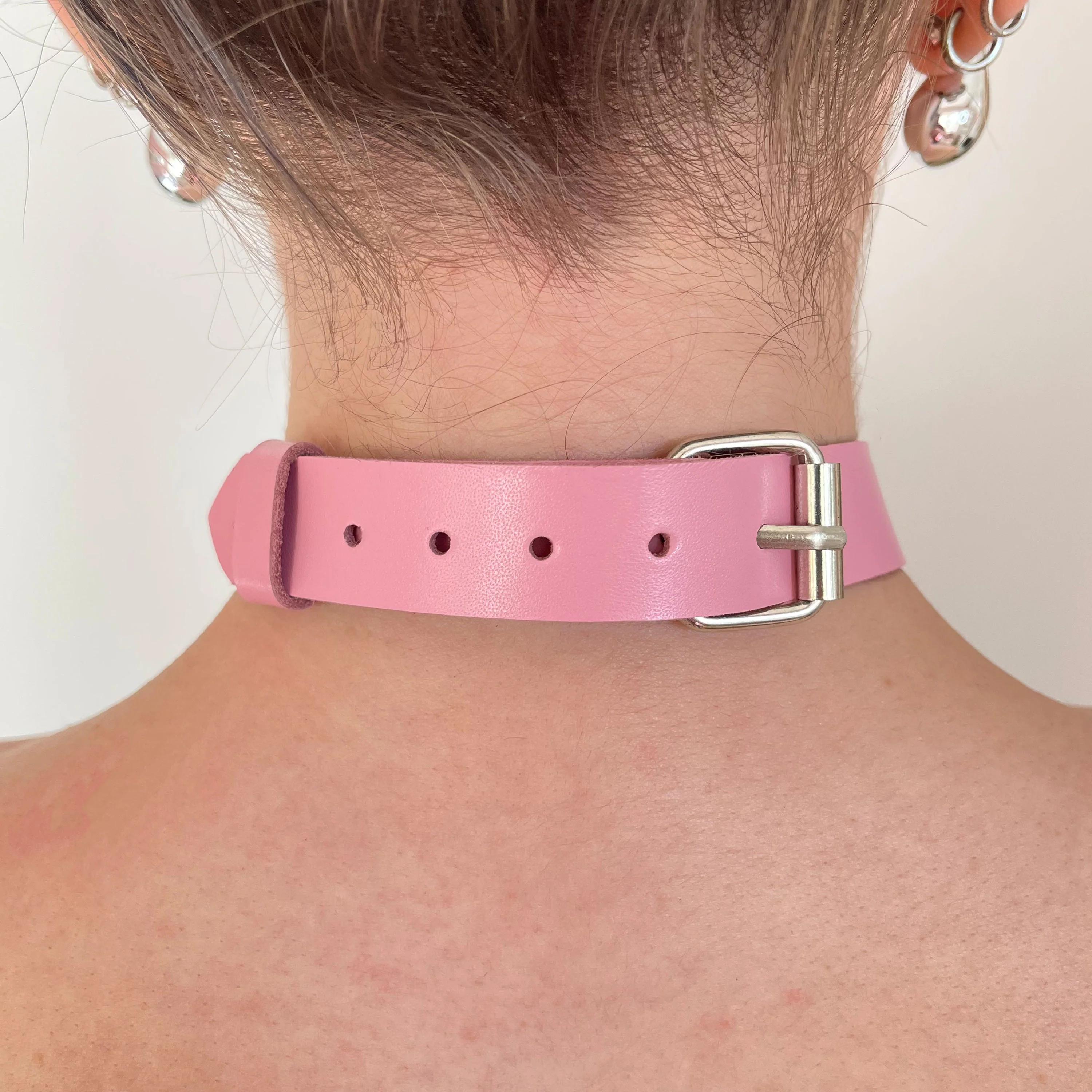 Leather Choker with Double D-Rings and O-Ring - Image 6