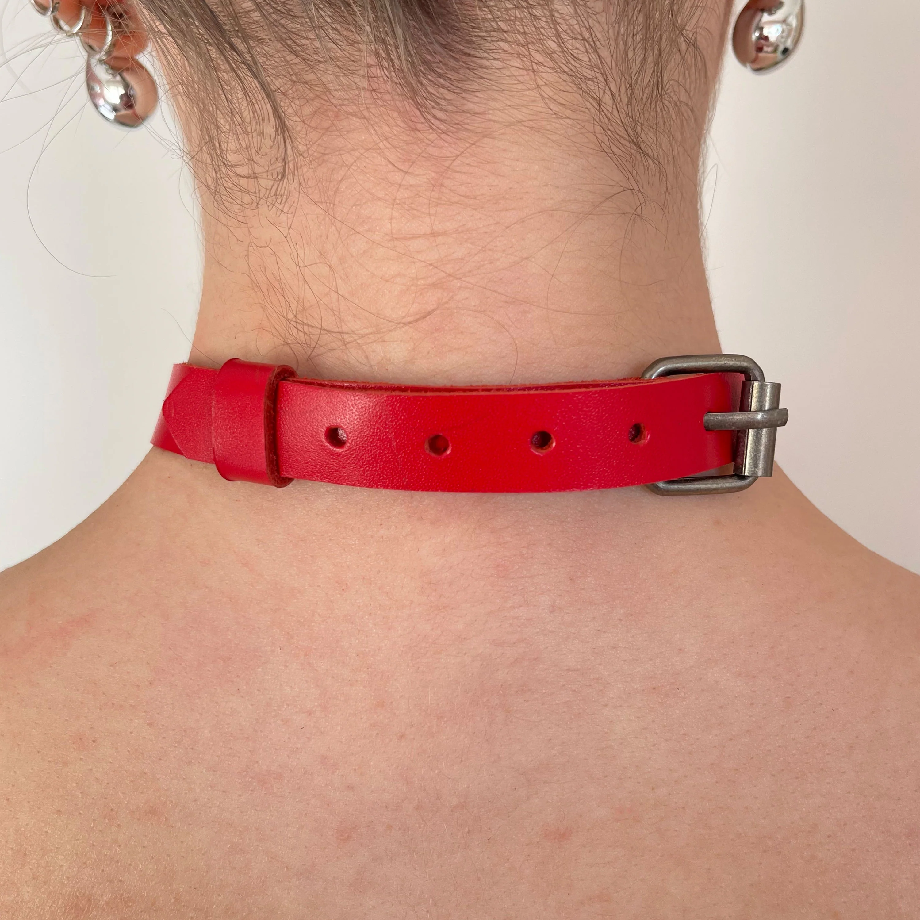 Leather Choker with O-Ring – Black - Image 10