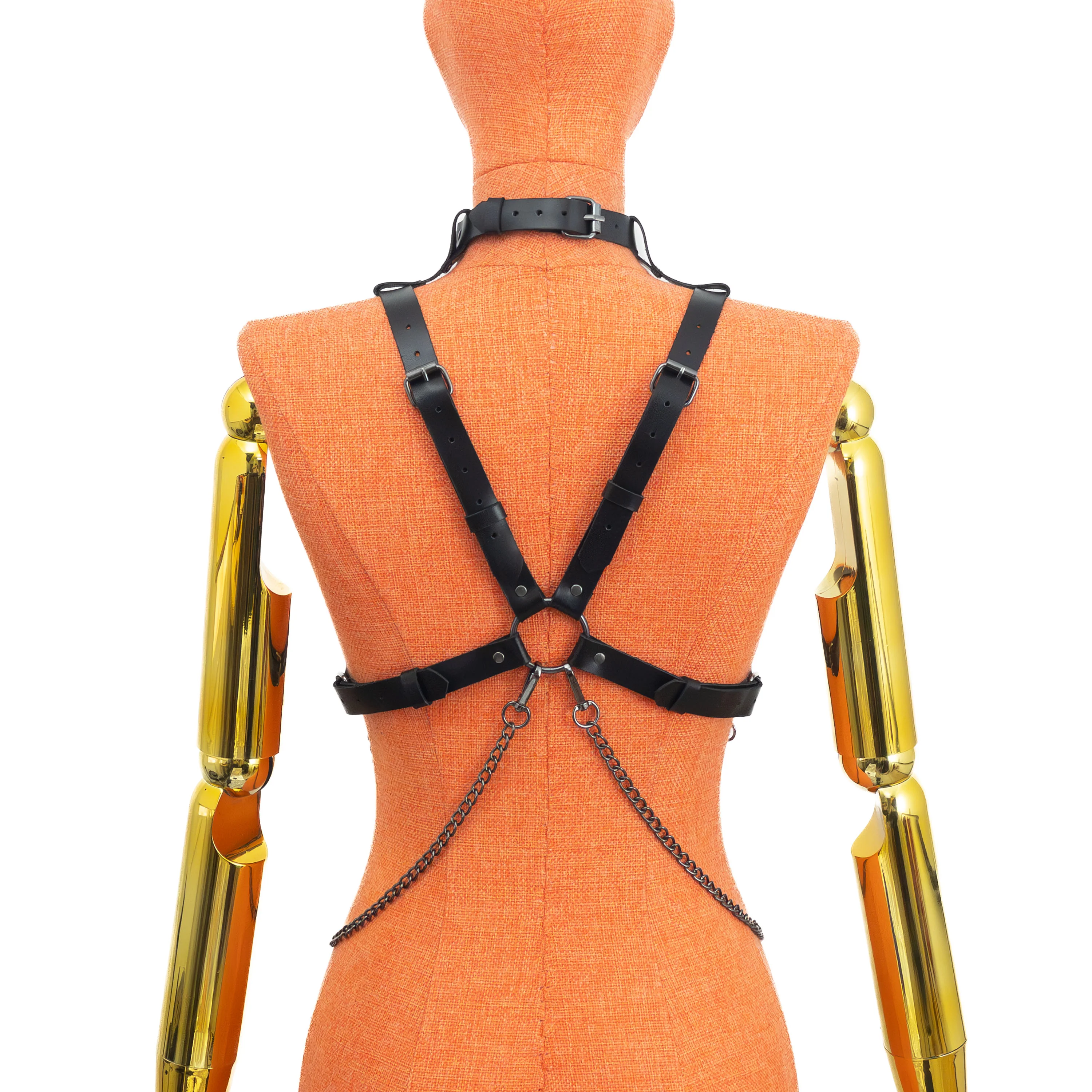 Leather Harness with Detachable Choker and Chains - Image 5