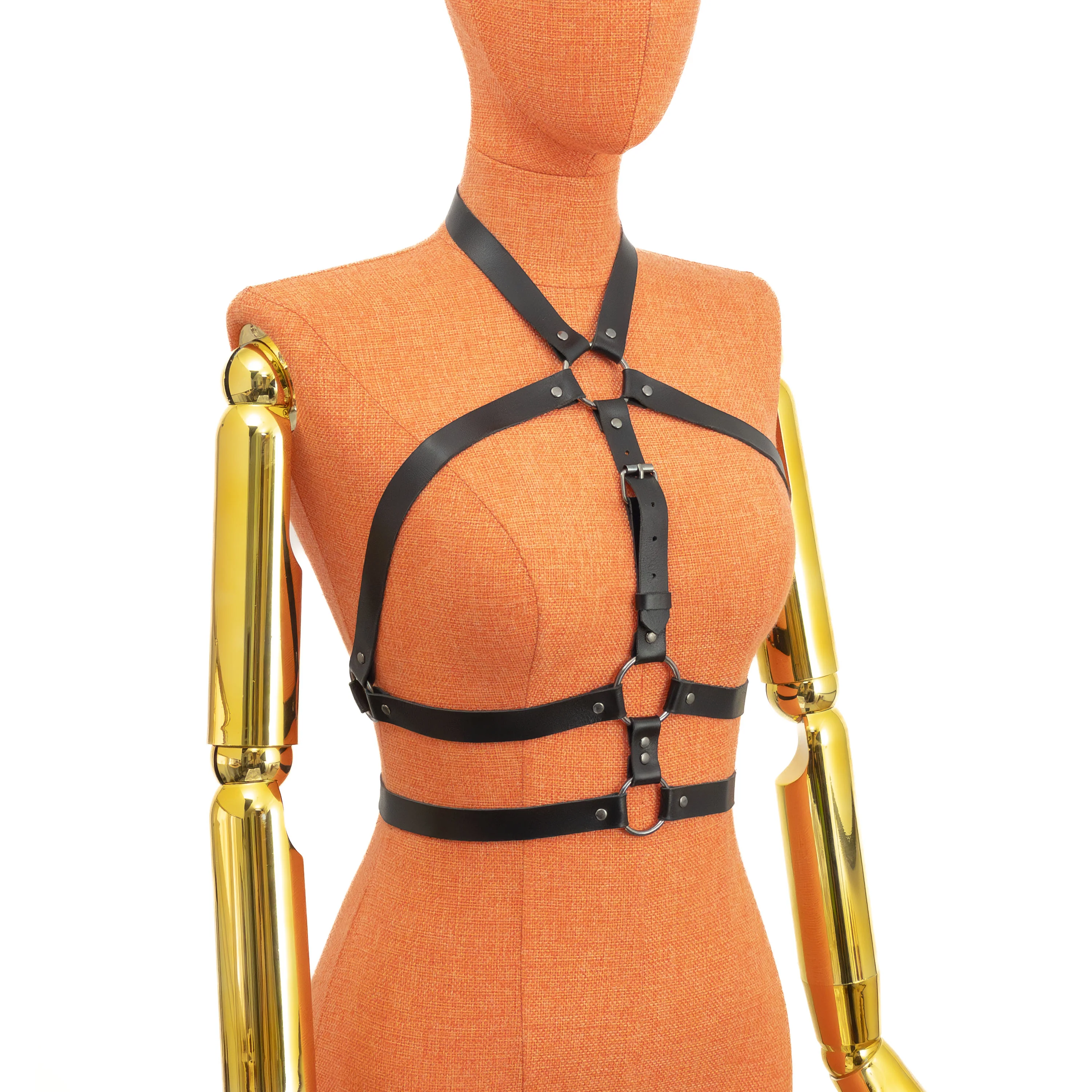 Open Front Leather Chest Harness - Image 5