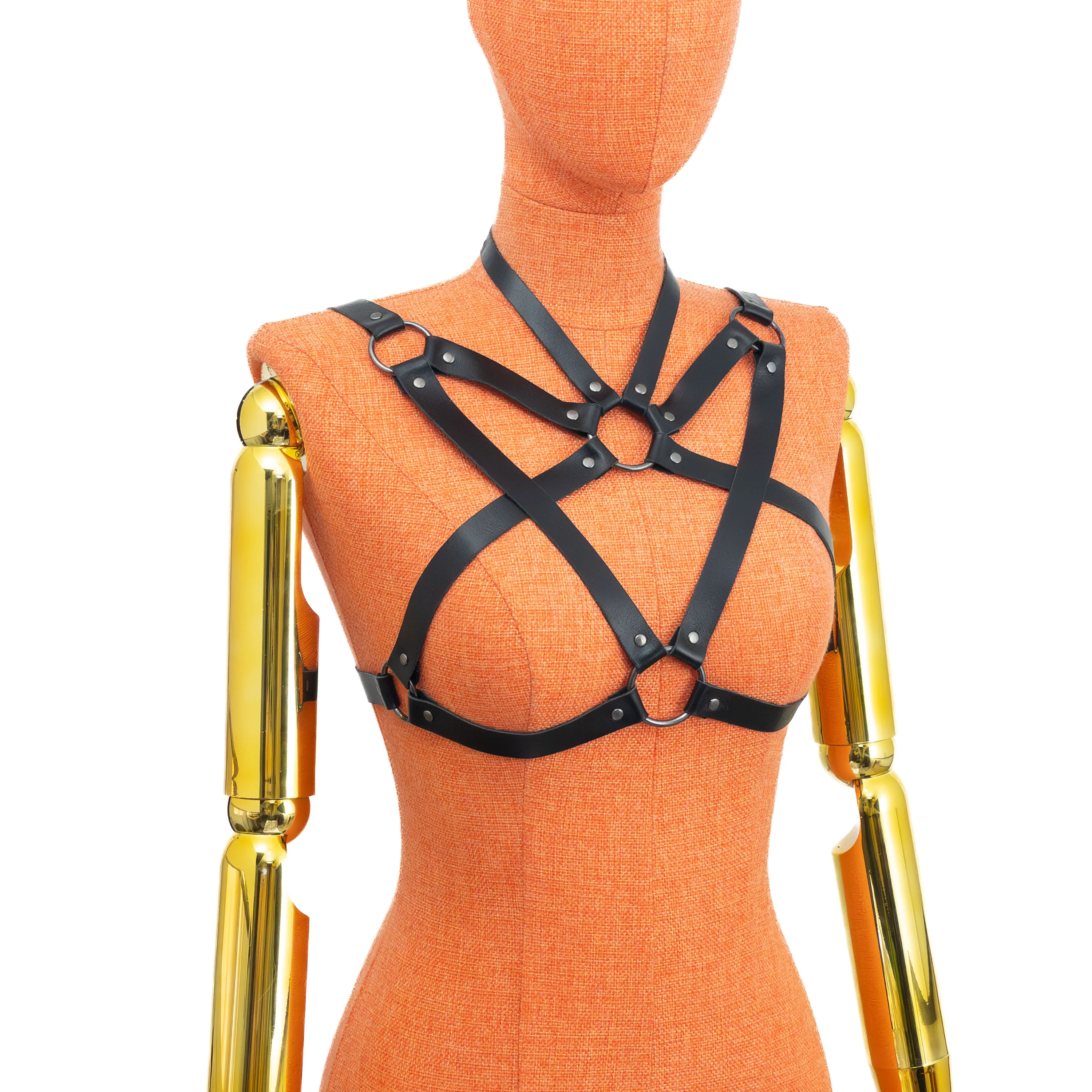 Pentagram Open Bust Harness with Choker - Image 9