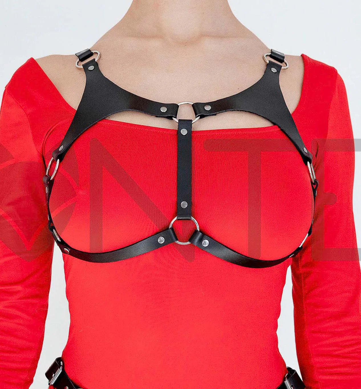 Ring Frame Open Cup Harness Bra